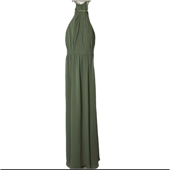 Sorella Vita Women’s 9048 Bridesmaid Dress Formal Gown Halter Sage Green Size 2 - Picture 3 of 9